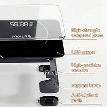 AVXLRQ 179.62 KG Digital Bathroom Scale | High-Precision Weight Scale With LCD High-Definition Display And Temperature Display, Switchable Between KG And Pounds, Ultra Wide Platform - Black - View 2