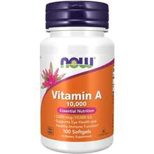 NOW Foods Vitamin A 10000 IU (3,000 Mcg), 100 Softgels - 100 count - 查看 1