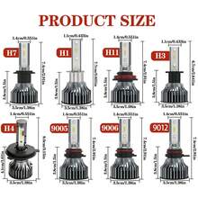 Heyword 2入 LED 車用大燈 9005 9006 H13 H11 H7 H4 H1 高/低燈，450W 150000LM 800% 更亮，5 色可選 6500K/3000K/4300K/8000K/25000K，快速靜音風扇，1860 晶片，即插即用 - 6000K(白光) - 查看 10