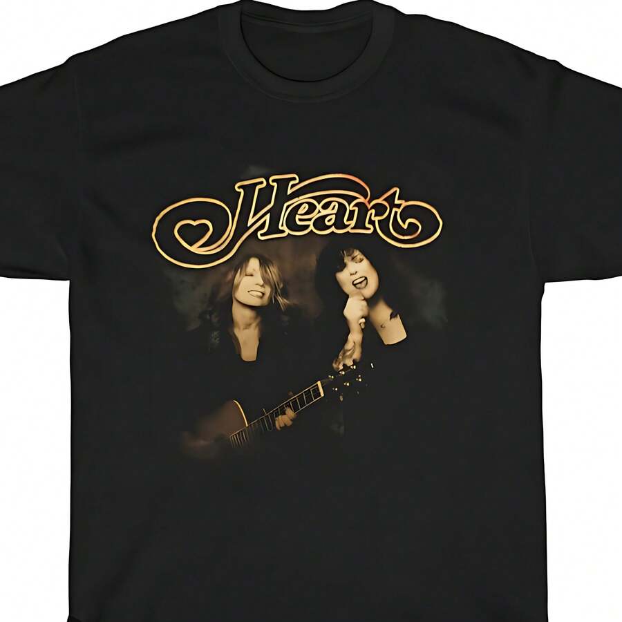 Heart Band Live Concert Tour Vintage T_shirt - Black - View 1