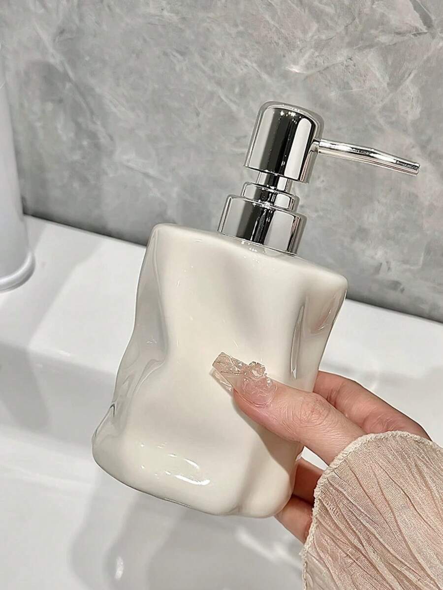 1 cái Bình đựng xà phòng bằng gốm/Chai phòng tắm, bao gồm chai nạp sữa tắm, chai sữa tắm, chai rửa tay tạo bọt, trang trí phòng tắm gia đình, trang trí mùa thu, đồ dùng thiết yếu quay lại trường học - Mẫu mới - Xem 1
