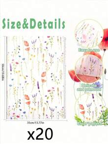 50pcs/20pcs/10pcs Colorful Lavender Printed Wrapping Paper, Floral Wrapping Paper, Art Paper, Gift Box Lining Paper, Tissue Paper, Suitable For Flower Wrapping, Gift Wrapping, Baking Wrapping And DIY Crafts, Perfect For Birthday Parties, Weddings, Team Thank-You Parties And Other Holiday Parties. - Multicolor - View 8