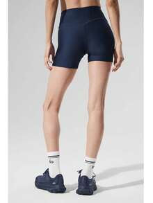 Alo Yoga High-Waist Biker Shorts | Signature Airbrush Fabric | Sculpting & Smoothing Tech | 5" Or 7" Inseam Options | Street-To-Studio Essential | Anti-Odor & Moisture-Wicking Performance - View 6