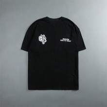 Camiseta retro estilo estadounidense DARCSPORT para parejas, camiseta superior para hombres, camiseta de cuello redondo de algodón puro con corte holgado - Negro - Ver 4