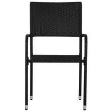 vidaXL Chaise à dîner de jardin empilable lot de 2 noir résine tressée - A - Voir 3