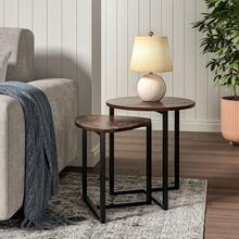 2pcs Space-Saving Nesting Coffee Tables - Compact Stackable Side Tables For Small UK Living Rooms, Brown Wood End Tables For Sofa/Bedside - 2PCs Brown - View 7