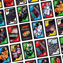 Mattel UNO F1 卡牌游戏，适合儿童、家庭、旅行和户外露营，卡牌印有 F1 赛车世界图案。 - JMF10 - 查看 3