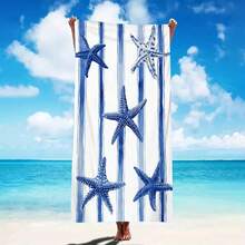 1pc Ultra Soft Starfish Pattern Beach Towel, Suitable For Beach, Pool Party, Vacation - Beach & Pool Accessories - Style2 - View 2