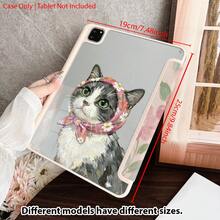 1件装油画猫咪粉色花卉印花平板电脑保护套，兼容iPad第十代10.9英寸（2022款）智能保护套/Air 13(M3 2025)/Air 11(M3 2025)/Air 11(M3 2025)/11(A16 2025)，具备自动休眠/唤醒功能，时尚平板电脑配件，兼容小米5/5PR/6/6PRO/7/7PRO/Galaxy Tab S10+/S9/A9，兼容小米Pad 5/6/7，兼容华为MatePad - 彩色 - 查看 8