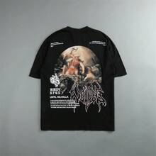 DARCSPORT American-Style  Retro T-Shirt For Couples, Men's Top, Pure Cotton Loose-Fit Round-Neck T-Shirt - 白色 - 查看 3