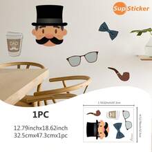 SUPSTICKER 1件裝卡通鬱金香與父親節牆貼，PVC可撕貼可移除，12.79x18.62英吋，3款可選，適用於臥室客廳 - 1PC - 查看 13