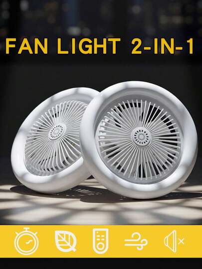 Quạt trần có đèn LED, 3 tốc độ điều chỉnh, đế E27, có thể điều chỉnh độ sáng vô cấp, thích hợp cho phòng khách, phòng ngủ, phòng học.