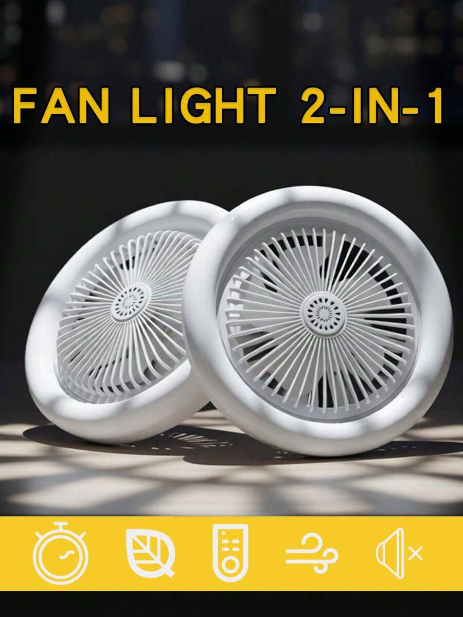 三速可调 E27 灯座无级调光 LED 装饰吊扇灯，适用于客厅、卧室、书房