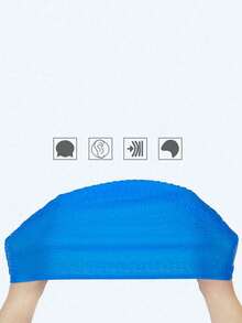 1pc Adult Silicone Swim Cap, Solid Color, High Elasticity, Hair Protection, Swimming Pool Accessories - Multiple Styles - View 9