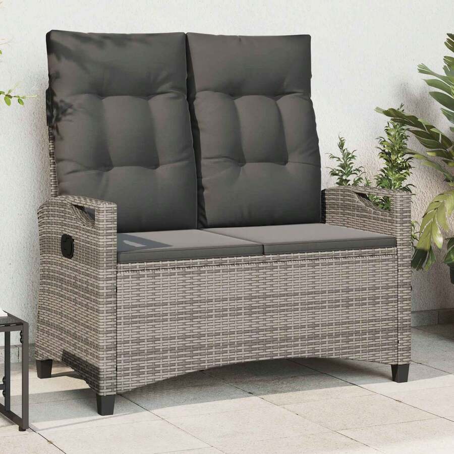 vidaXL Banc de jardin Gris et Gris foncé 105 x 60 x 112 cm - A - Voir 1