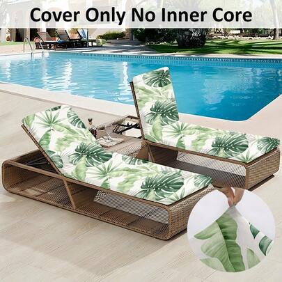 1 chiếc bọc ghế bãi biển bằng lụa sữa in họa tiết, có thể tháo rời và giặt được, có chun co giãn, dùng để bảo vệ ghế hồ bơi và bãi biển.