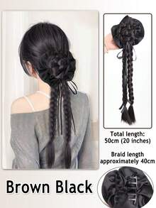 Wig Braid Grip Lazy Ribbon Bud Head Fried Dough Twists Braid Ponytail False Hair Dish Hair With Long Braid Hair Accessories - Multicolor - View 12