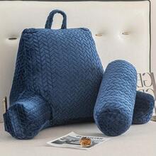 Pillow For Reading, Featuring A Large And Removable Neck Roll, Ideal For Supporting Your Back While Enjoying Books, Gaming, Or Watching TV - Blue - View 11
