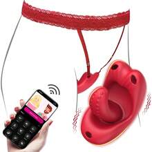 G Spot Vibrator Wearable Butterfly Tongue Lick Vibrator With 9 Vibrating Mode Nipple Clitoral Stimulator App BDSM Tongue Sex Toys For Woman Couple - 均碼 - 查看 12