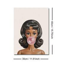 1pc Framed/Unframed Bubblegum Doll Chi Canvas Poster Pop Fashion Preppy Wall Art Print Girly Room Aesthetic Decor Minimalist Stylish Scroll Painting For Dorm,Living Room,Bedroom,Modern Home Decoration - Poster - View 13