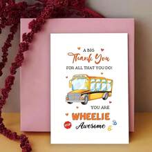 1pc, School Bus Driver Thank You Card, School Bus Driver Appreciation Gift, Bus Driver Year-End Gift, Awesome Bus Driver Retirement Card - One Size Fits All - View 6