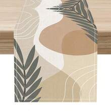 Camino de mesa estilo bohemio medieval, patrón geométrico de arco de hojas abstracto minimalista, adecuado para cocina, sala de estar y decoración de fiestas en el hogar, 13x35/13x47/13/57/13x72/13x90/13x108 pulgadas - Multicolor - Ver 10