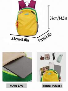 Dopamine Contrast Color Outdoor Backpack | Lightweight, Unlocking The Vitality Aesthetics Of City And Wilderness. Suitable For Daily Commuting, Short-Distance Outings, And Campus Travel. Compact Yet Spacious, Can Store Phone, Wallet, Umbrella, Snacks, Lightweight And Space-Saving. - Multicolor - View 3
