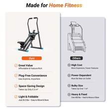 MERACH 2448 Foldable Vertical Climber – 9-Level Resistance Stair Stepper With Extended Anti-Slip Pedals, 3-Height Adjustable Handlebars & 330LBS Capacity, Quiet & Space-Saving Home Gym Machine For Full-Body Cardio & Fat Burning - 2448B Pro Adjustable Stair Stepper - View 6