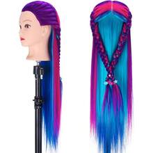 26 Inch Human Head Model With Hair, For Hairstyle Design Training, Beauty Doll Head Styling, Hair Braiding Practice - View 8