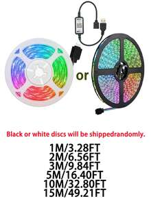 1卷5050 RGB LED智能电视背光灯条 - 柔性、自粘、变色、可调光、防水 - 适用于电视背景墙、游戏室、圣诞节、节日派对、情人节装饰和氛围照明 - 多色光 - 查看 11
