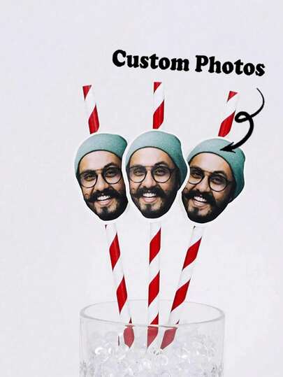 Personalized Photo Straws - Customized Birthday Straws, Party Decorations, Personalized Paper Straws, Customized Birthday Photo Straws, Bachelor Party Straws, Fun Photo Decorations, Bachelorette Party Favors, Personalized Gifts, Fun Photo Decorations, Party Decorations, Graduation Gifts