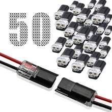 50PCS 2-Pin Quick Wire Connectors - No Stripping Required Double Wire Plug-In Splice Clips For 22-18 AWG Cable, Secure Locking Buckle Connectors For LED Strip & Home Electrical DIY - 50 PCS - View 7