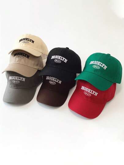 1 Gorra de béisbol unisex con bordado de letras de moda - Gorra de béisbol retro ajustable y transpirable - Sombrero de sol casual unisex, perfecto para actividades al aire libre, viajes y correr (disponible en varios colores)