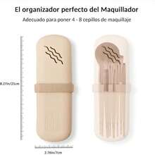 2 Piezas Funda Para Brochas De Maquillaje, Estuche Organizador de Brochas de Maquillaje Portátil - Funda de Silicona Anticaída, Impermeable y Elegante para Viajes - 1 - Ver 3