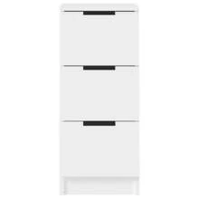 vidaXL Buffets 2 pcs blanc 30x30x70 cm bois d'ingénierie - Multicolore - Voir 4