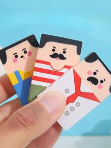 1pc Funny Balding Man Eraser - Disappearing Hair Novelty Pencil Erasers For Desk Prank Gift Office Humor Stationery School Supplies - 1 Pc - View 3