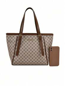 Dedoo Bolso cruzado de mujer de alta gama, de gran capacidad, con patrón de comodín multicolor y letras grandes - Multicolor - Ver 3