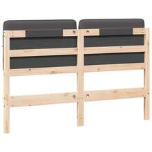 vidaXL Tête de lit capitonnée Brun et gris foncé 160 cm Pin massif - Tabac - Voir 7