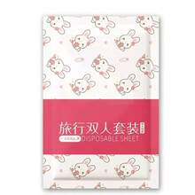 Bộ ga trải giường dùng một lần 3 món/bộ cho 1 người hoặc 4 món/bộ cho 2 người, đồ dùng du lịch & khách sạn, bộ đồ giường bảo vệ vệ sinh, bộ ga trải giường và vỏ gối dùng một lần cỡ lớn & dày dặn. - trắng - Xem 2