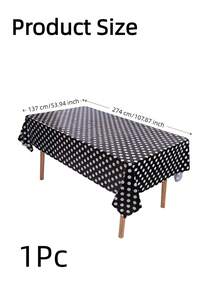 1/4 chiếc khăn trải bàn nhựa chấm bi đen, 137*274cm, khăn trải bàn mini chấm bi đen trắng, khăn trải bàn dã ngoại dùng một lần màu đen phù hợp cho tiệc tốt nghiệp, tiệc tiết lộ giới tính, tiệc dã ngoại, bàn hình chữ nhật, đồ dùng cho tiệc sinh nhật - Xem 13