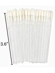 50-500支装批发价大容量一次性唇刷睫毛刷便携式口红刷水晶棒丝绒唇彩刷眉刷清洁棒独立包装 - 白色 - 查看 4