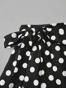 Falda Estampada De Lunares Aleatorios Para Mujer - Azul marino - Ver 9