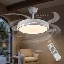 Ventilador de Techo con Luz LED 70W, Control Remoto, 107cm, 6 Velocidades, Temporizador 1-4H, Luz Regulable (3000K-6500K), Motor DC Silencioso, Función Verano/Invierno, Ahorro Energético - Blanco - Ver 7