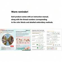 World City Landscape Embroidery Kit Collection, Handmade DIY Thread Embroidery For Beginners, Home Decor Hanging Painting Stress Relief Set - Multicolor - View 9