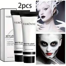 VERONNI 2 Sticks Of Liquid Foundation Set Foundation Blending Liquid White Liquid Foundation Blending And Pure White Brightening Role-Playing,Carnival, Halloween - White - View 13