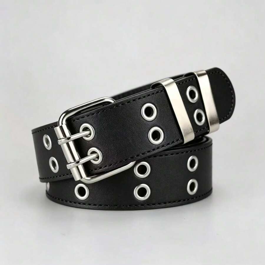 1pc Unisex Double Grommet Punk Style Belt - A - View 1