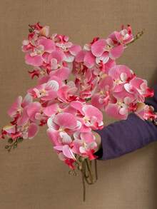 1朵蝴蝶兰花仿真花，带薄膜质感，适用于家居客厅餐桌花卉装饰，假兰花 - 多色 - 查看 7
