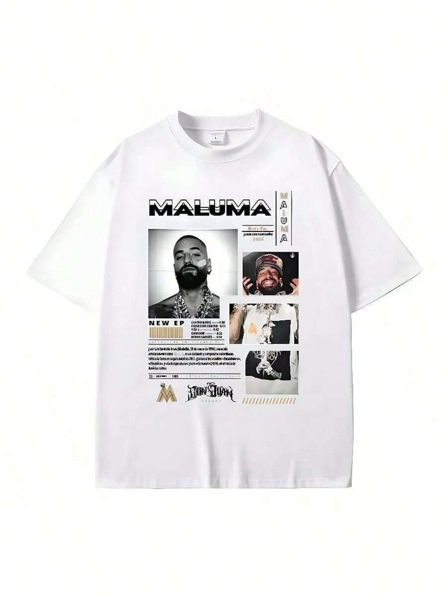 Playera minimalista moderna 2026 Verano Camiseta con personaje de dibujos animados Estampado de patrón Harajuku Camiseta sexy estilo americano - Blanco 14 - Ver 1