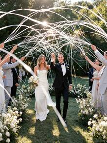 5pcs/10pcs/1pc - Wedding Toss Confetti Ribbons, White Wedding Ribbons, Colorful Ribbons, Spider Silk, Tassel Colorful Confetti Balls - Toss Colorful Confetti Balls, Hand-Held Colorful Confetti Balls, Suitable For Wedding Atmosphere Ribbons, Birthday Party Celebration Ribbons, Party Decorations, Lawn Wedding Hand-Toss Ribbons (White), Wedding Interactive Game Props - Multicolor - View 3