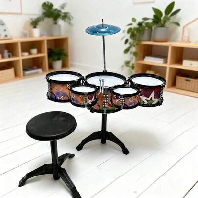 5-delat trumset, lämpligt för nybörjare och trumentusiaster, musikinstrumentleksak, högtids- och födelsedagspresent